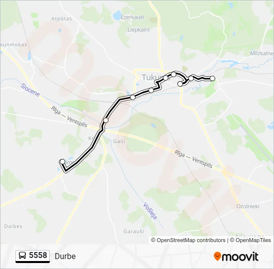 Автобус 5558: карта маршрута