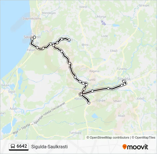 Автобус 6642: карта маршрута