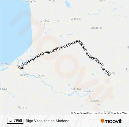 Автобус 7968: карта маршрута