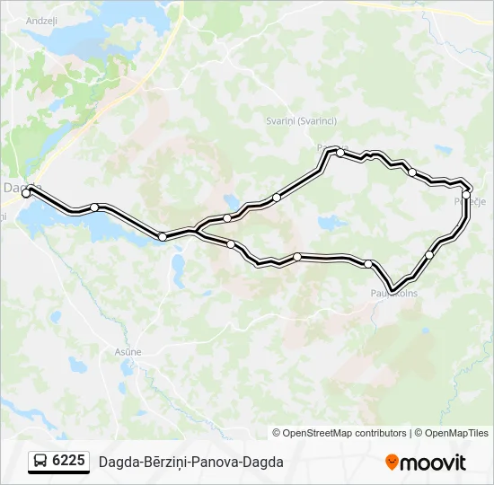 Автобус 6225: карта маршрута