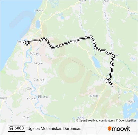 Автобус 6083: карта маршрута