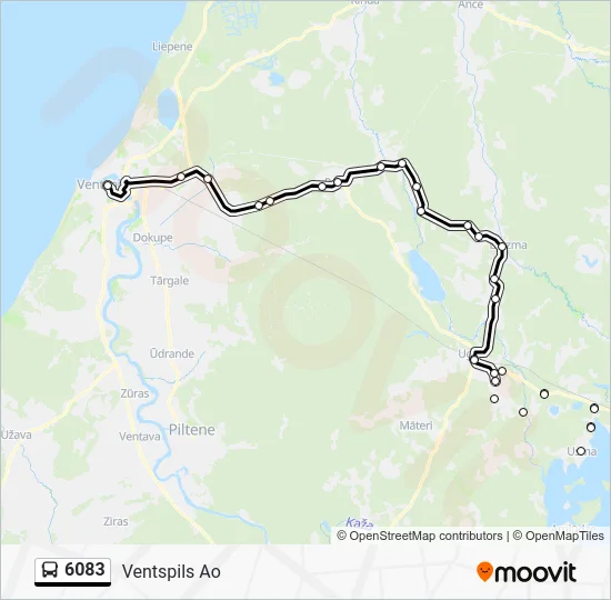 Автобус 6083: карта маршрута