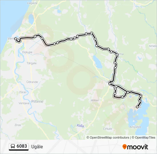 Автобус 6083: карта маршрута