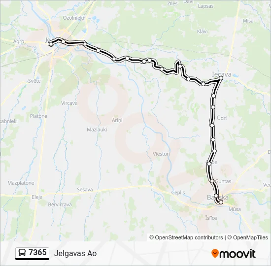 Автобус 7365: карта маршрута