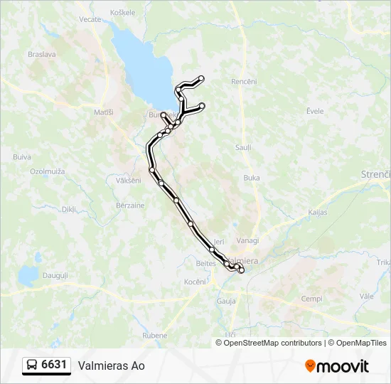 Автобус 6631: карта маршрута