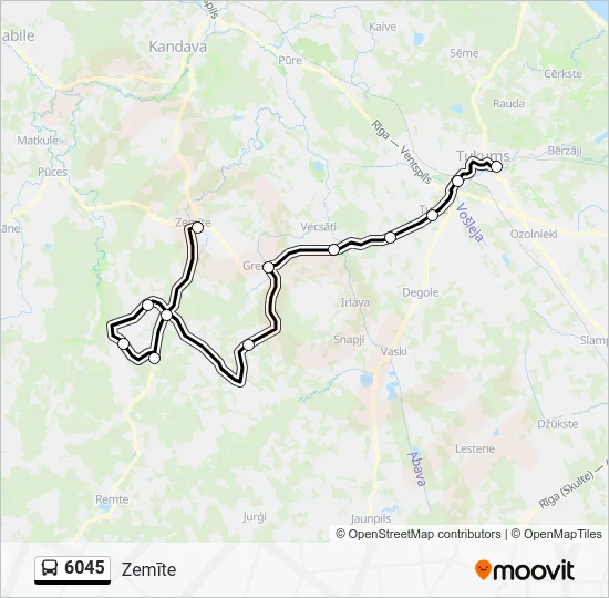 Автобус 6045: карта маршрута