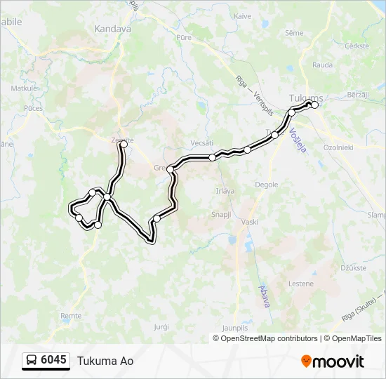 Автобус 6045: карта маршрута