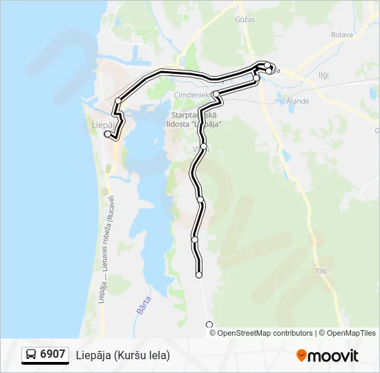 Автобус 6907: карта маршрута