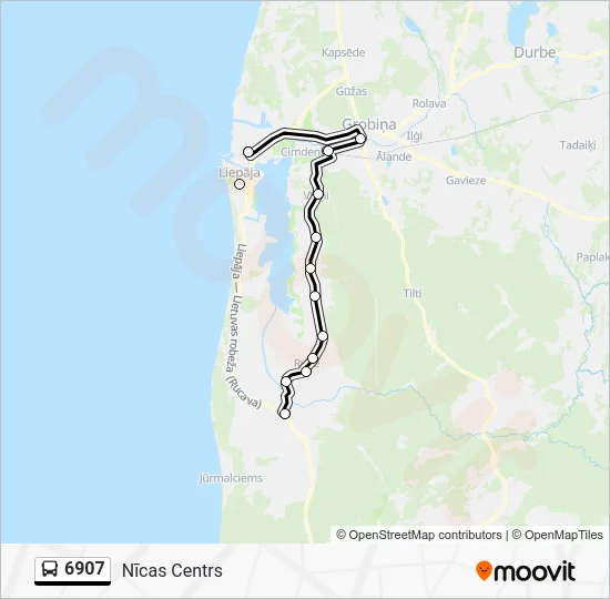 Автобус 6907: карта маршрута