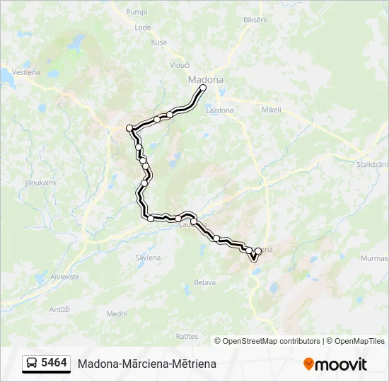 Автобус 5464: карта маршрута