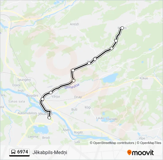 Автобус 6974: карта маршрута