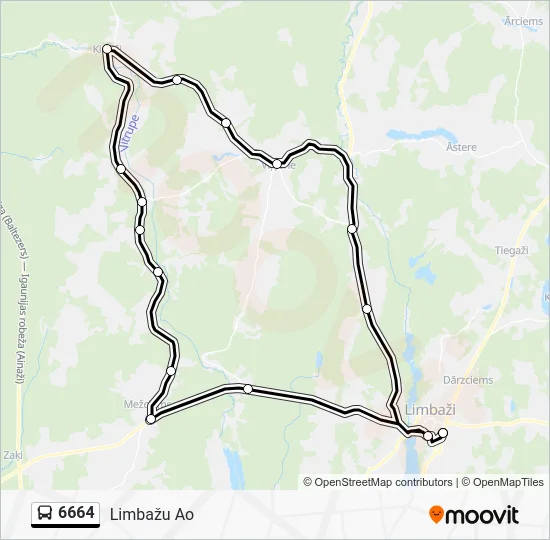 Автобус 6664: карта маршрута