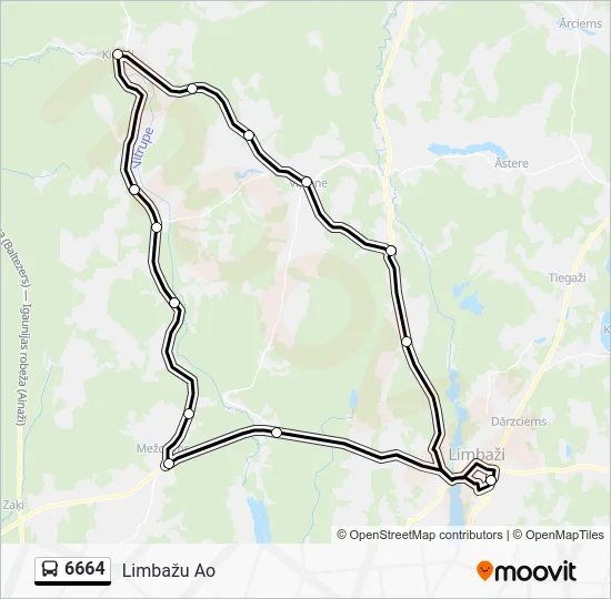 Автобус 6664: карта маршрута