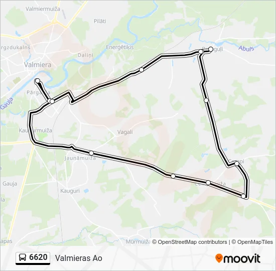 Автобус 6620: карта маршрута