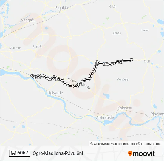 Автобус 6067: карта маршрута