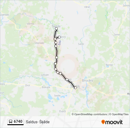 Автобус 6740: карта маршрута