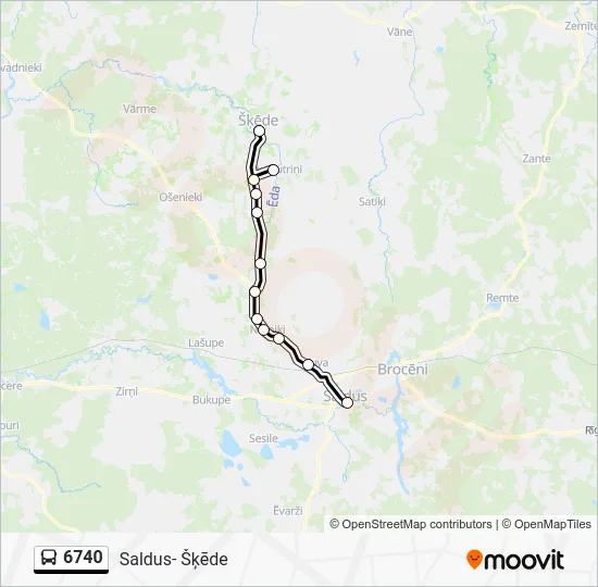 Автобус 6740: карта маршрута