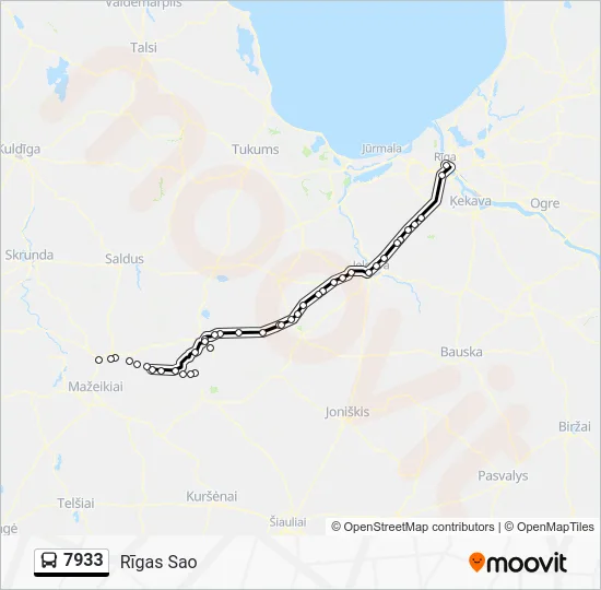 Автобус 7933: карта маршрута