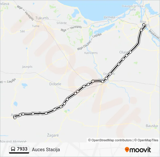 Автобус 7933: карта маршрута