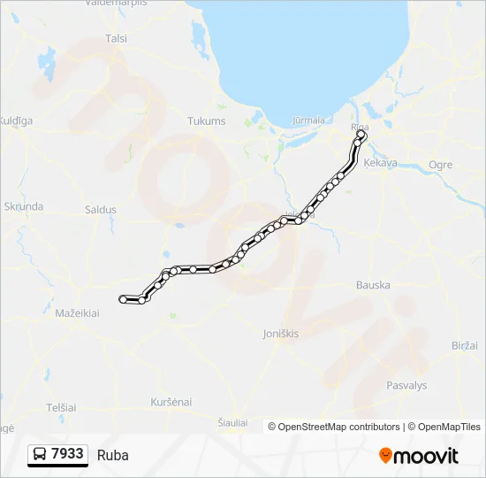 Автобус 7933: карта маршрута
