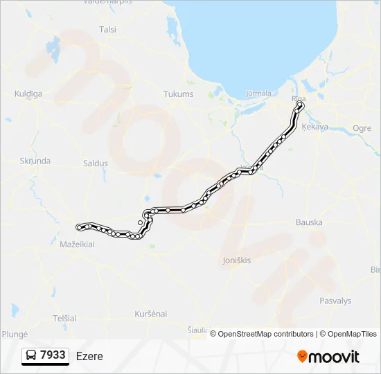Автобус 7933: карта маршрута