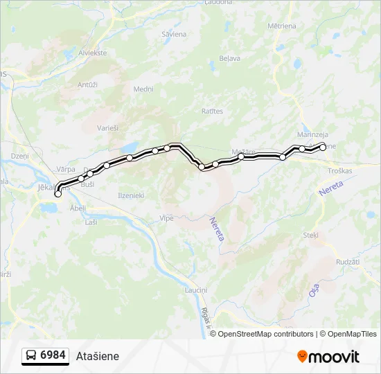 Автобус 6984: карта маршрута