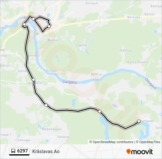 Автобус 6297: карта маршрута