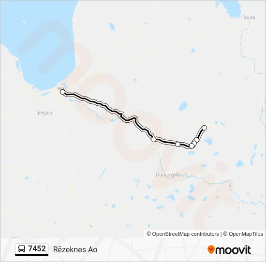 Автобус 7452: карта маршрута