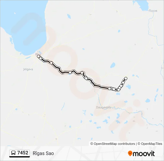 Автобус 7452: карта маршрута