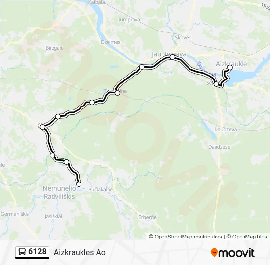 Автобус 6128: карта маршрута