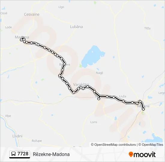 Автобус 7728: карта маршрута