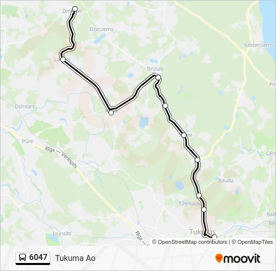 Автобус 6047: карта маршрута