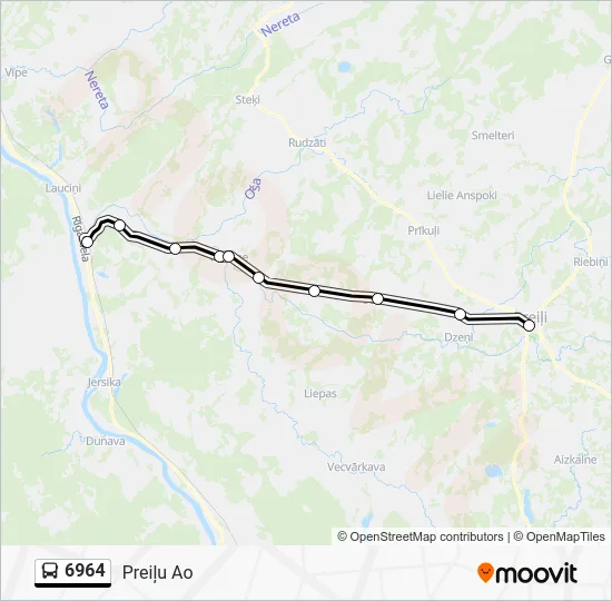 Автобус 6964: карта маршрута