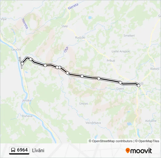 Автобус 6964: карта маршрута
