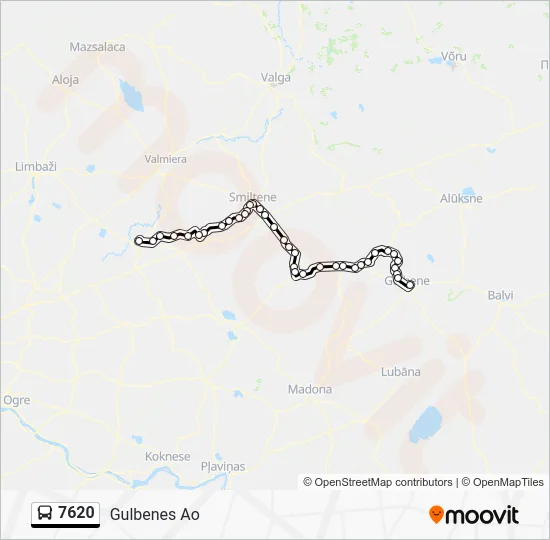 Автобус 7620: карта маршрута