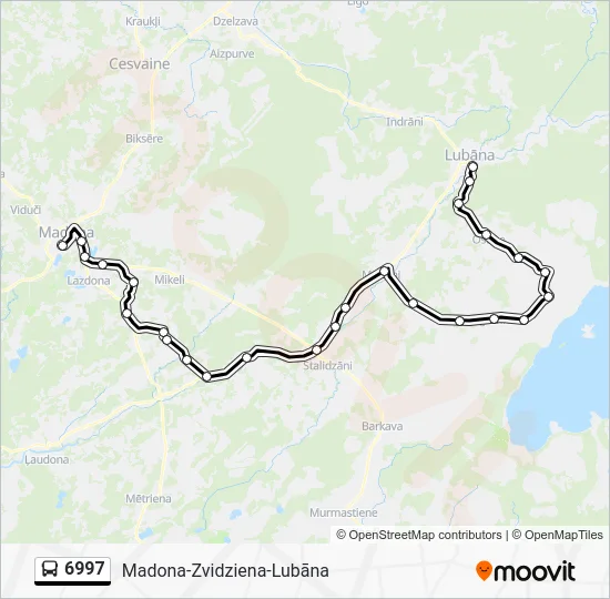 Автобус 6997: карта маршрута