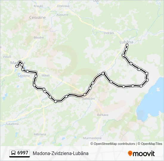 Автобус 6997: карта маршрута