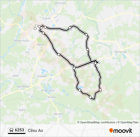 Автобус 6253: карта маршрута