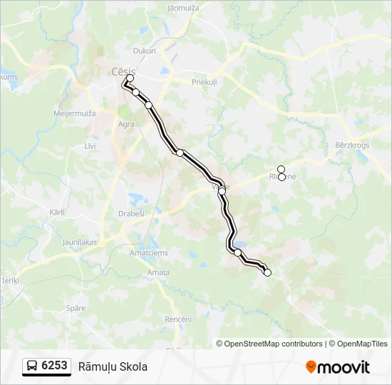 Автобус 6253: карта маршрута