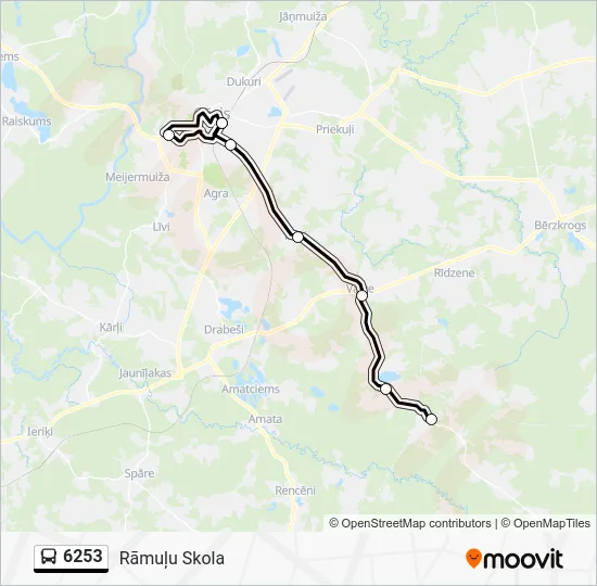 Автобус 6253: карта маршрута