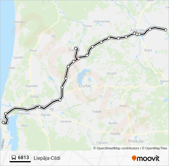 Автобус 6813: карта маршрута