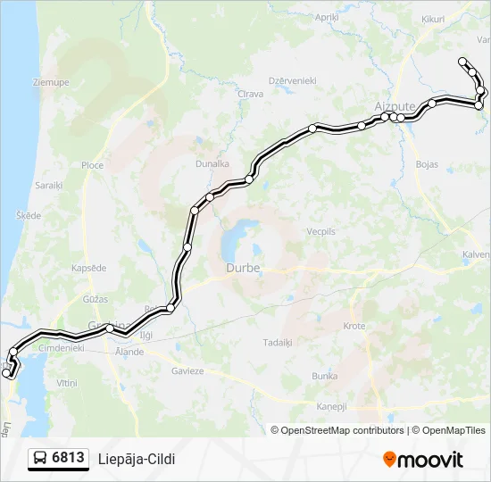 Автобус 6813: карта маршрута