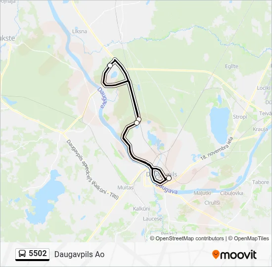 5502 Bus Line Map