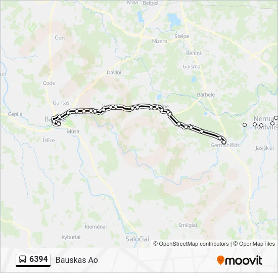 Автобус 6394: карта маршрута