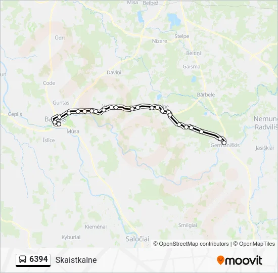 Автобус 6394: карта маршрута