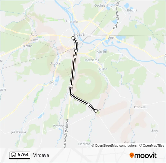 Автобус 6764: карта маршрута