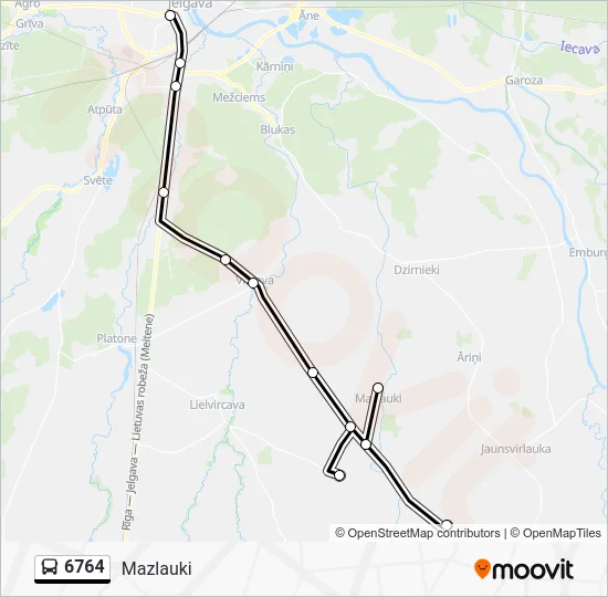 Автобус 6764: карта маршрута