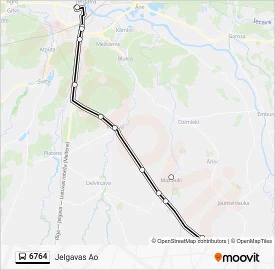 Автобус 6764: карта маршрута