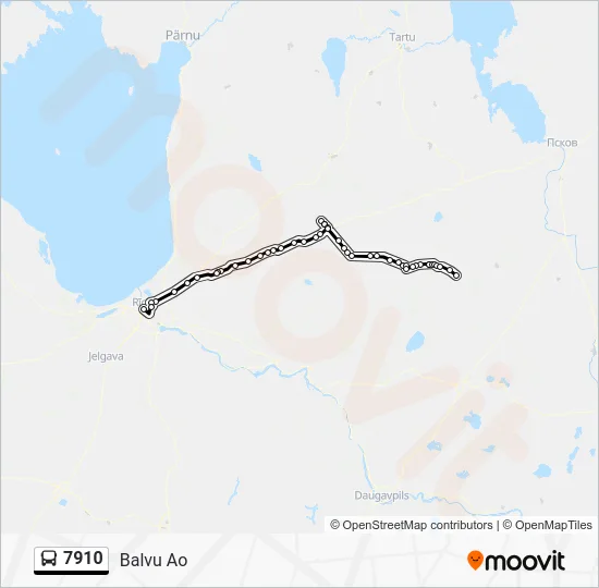 Автобус 7910: карта маршрута