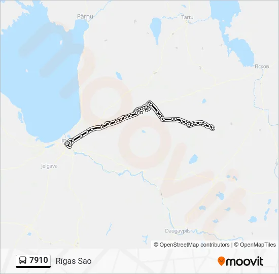 Автобус 7910: карта маршрута